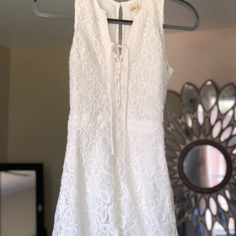 white lace romper with pockets🖤
